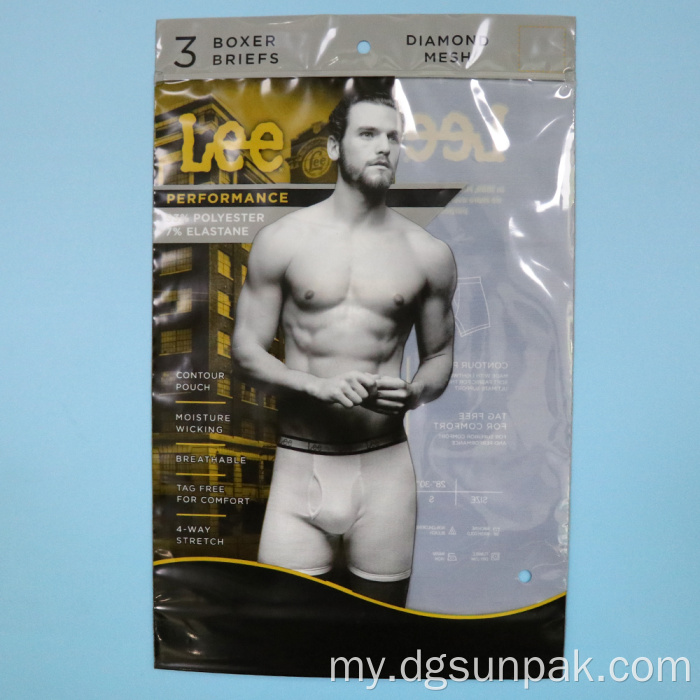 ခြေအိတ် pantie underwear အထည်ချုပ်အဝတ်အစားကြော် zipper ထုပ်ပိုးအိတ်များ